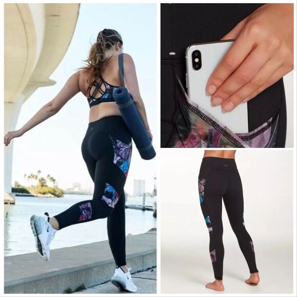๐ Calia By Carrie Underwood Essential Leggings with Mesh Floral Panels - Picture 2 of 10
